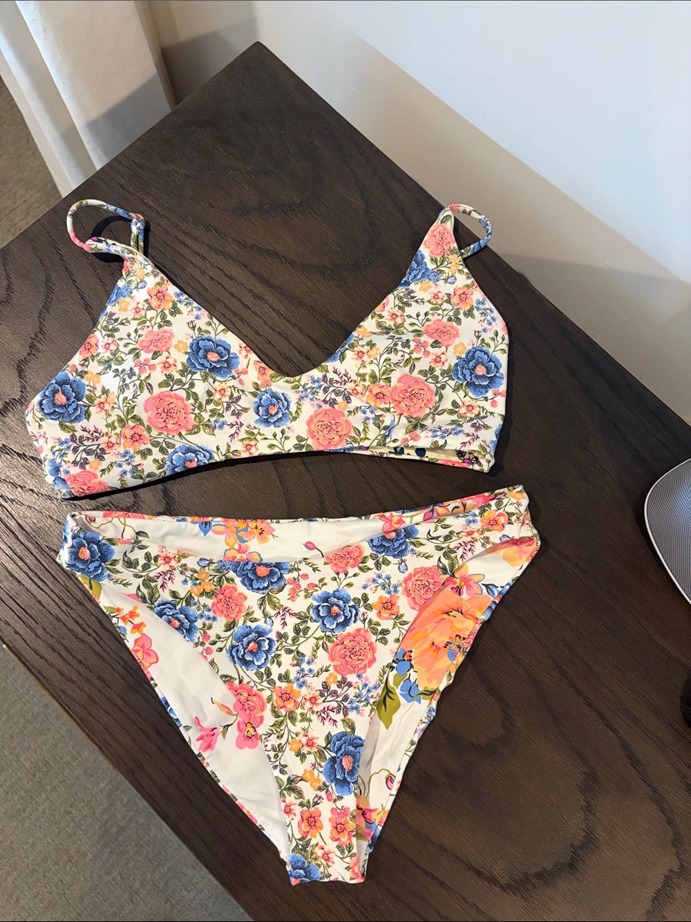Maaji Floral Bikini Set in White, Blue, Pink